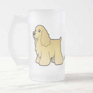Spaniel för tecknadamerikancockerspaniel frostat ölglas