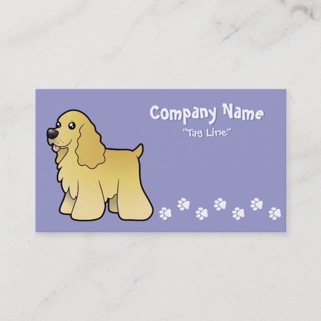 Spaniel för tecknadamerikancockerspaniel visitkort (Framsida)