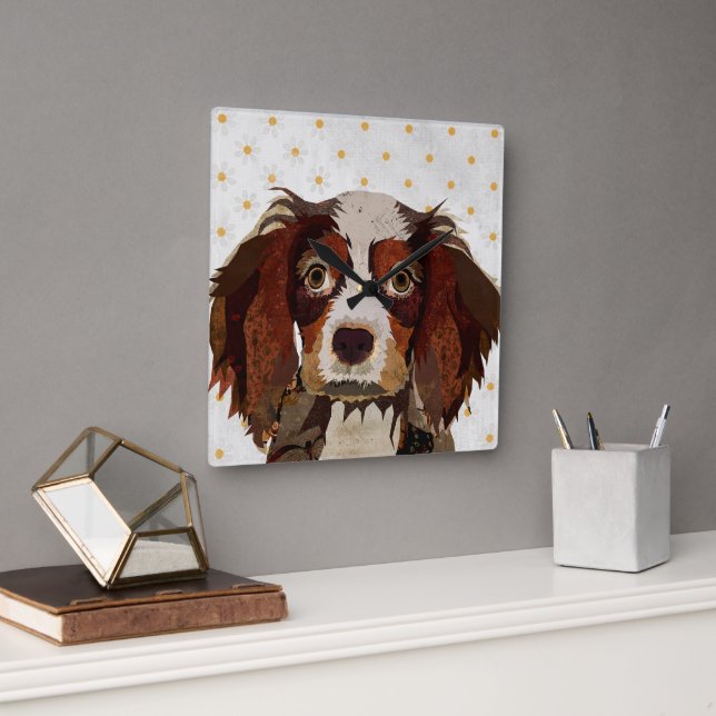 SPANIEL FYRKANTIG KLOCKA (Kontor)