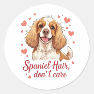Spaniel Hår Spelar Ingen Roll – Cocker spaniel des Runt Klistermärke