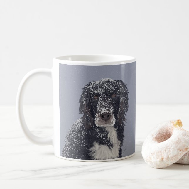 Spaniel hund mix husdjur porträtt kaffemugg (Med munk)