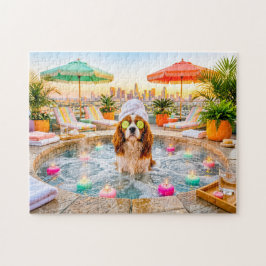 Spaniel i wellnesspool pussel