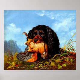 Spaniel och morkulla Arthur Fitzwilliam Tait 1861 Poster