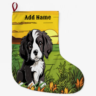 Spaniel Stor Julstrumpa