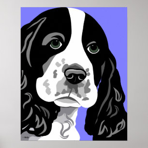 Spanielhundtryck Poster