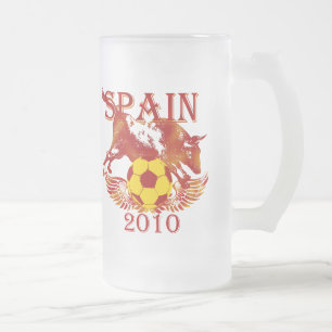 Spanien 2010 frostade glass ölmugg för spanjorer frostat ölglas