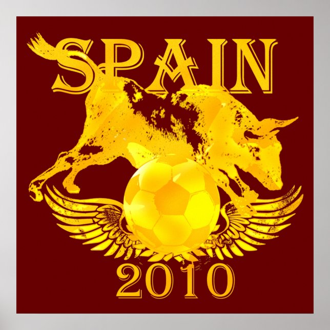 Spanien 2010 - stor poster utskrift för fotboll i  (Framsidan)