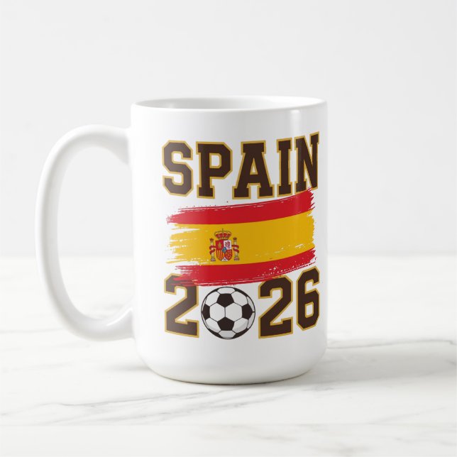 Spanien 2026 Fotbollsdesign Kaffemugg (Vänster)