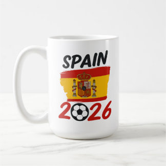Spanien 2026 Fotbollsfan-design med flaggfärger Kaffemugg