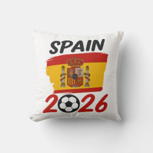Spanien 2026 Fotbollsfan-design med flaggfärger Kudde