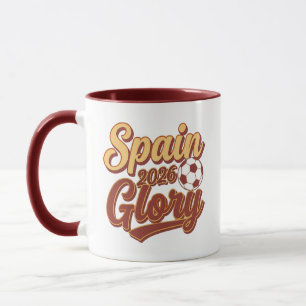 Spanien 2026 Glory Vintage Fotboll Coffee Mug Mugg