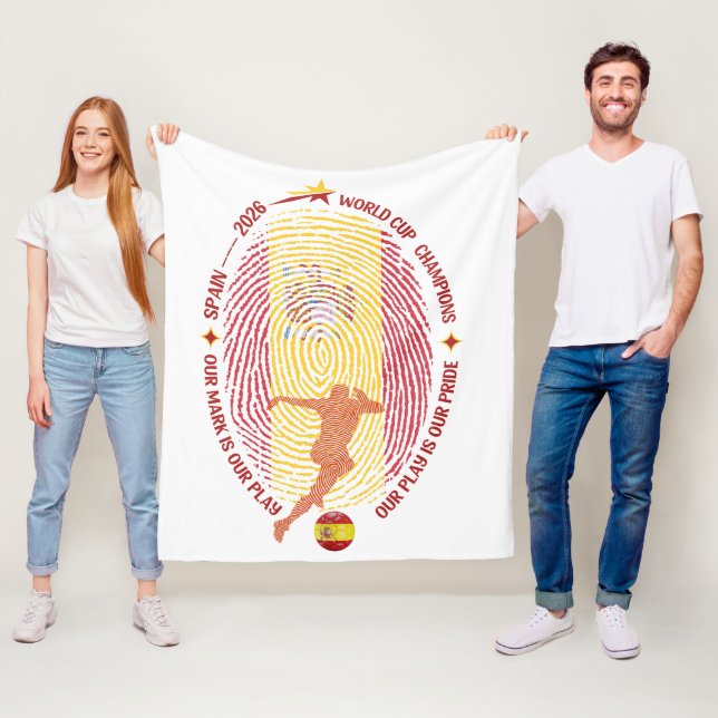 Spanien 2026 VM Mästare Flanellfilt  Fleecefilt (På plats)