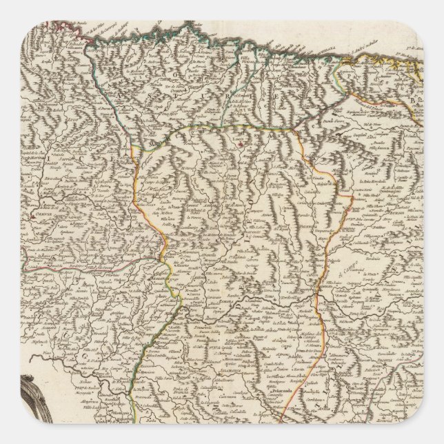 Spanien 6 fyrkantigt klistermärke (Framsida)