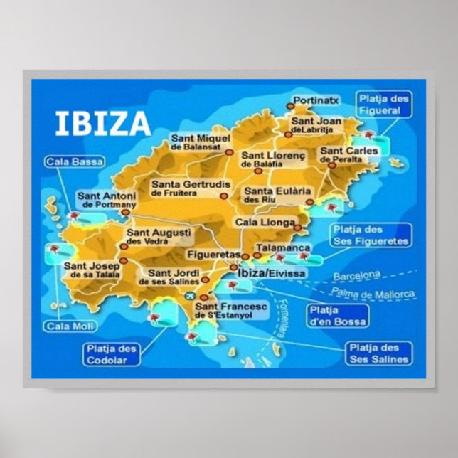 Spanien - Balearerna - Ibiza - Eivissa - Poster (Framsidan)