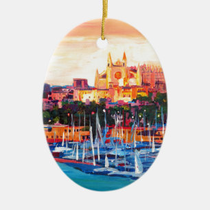 Spanien Balearic Island Palma de Mallorca Julgransprydnad Keramik