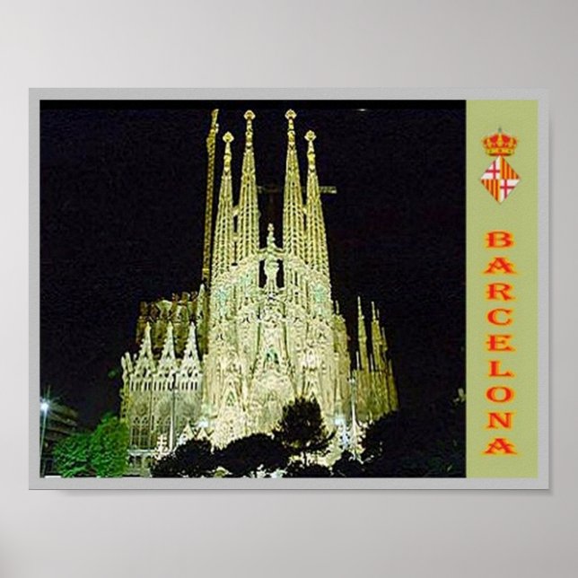 Spanien - Barcelona - Basilica Sagrada Familia - Poster (Framsidan)