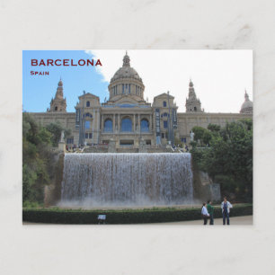 Spanien Barcelona Vintage Resa Turism Lägg Till Po Vykort