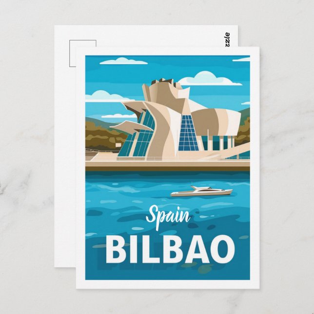 Spanien Bilbao Vintage Berömd Travel Ställe Vykort (Fram/baksida)