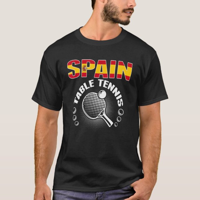 Spanien Bord Tennis Support Spain Ping Pong T Shirt (Framsida)