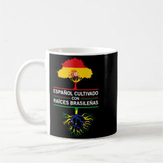 Spanien Brasilien Flaggor Kultur Gåva Expat Fans Kaffemugg