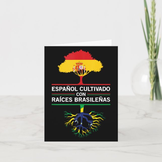 Spanien Brasilien Flaggor Kulturpresent Expatfans Kort (Framsida)