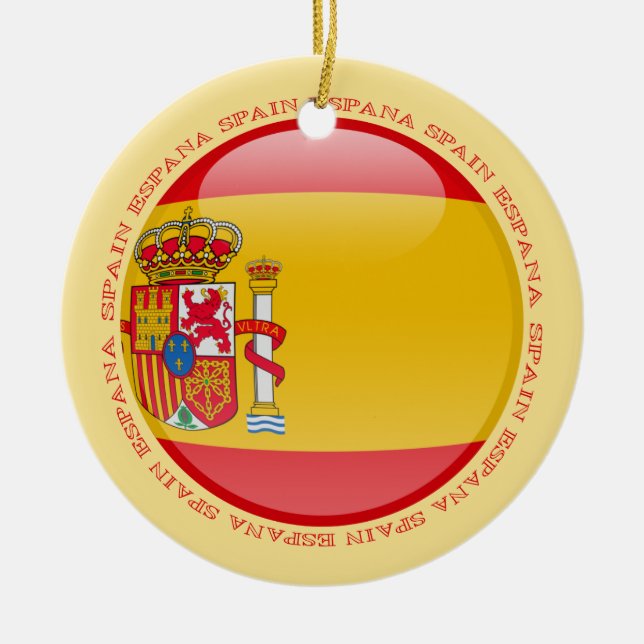 Spanien bubblar flagga julgransprydnad keramik (Framsidan)