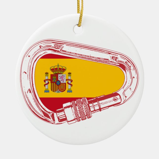 Spanien Carabiner Flagga Julgransprydnad Keramik (Framsidan)
