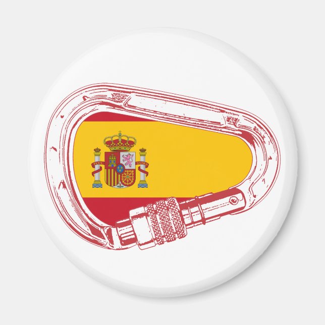Spanien Carabiner Flagga Magnet (Framsidan)