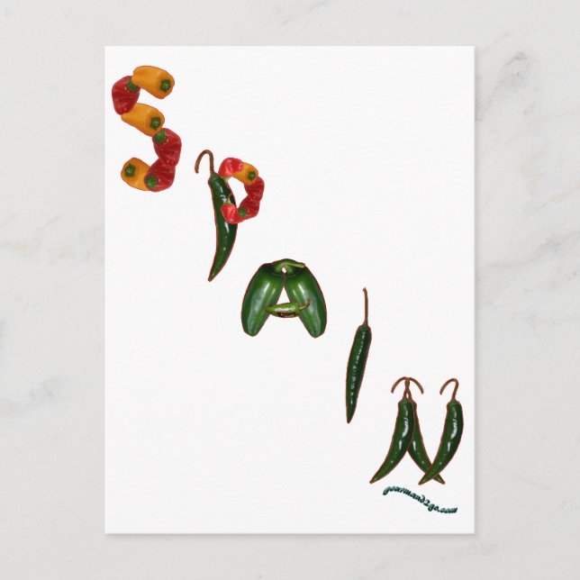 Spanien Chili Peppers Vykort (Framsida)