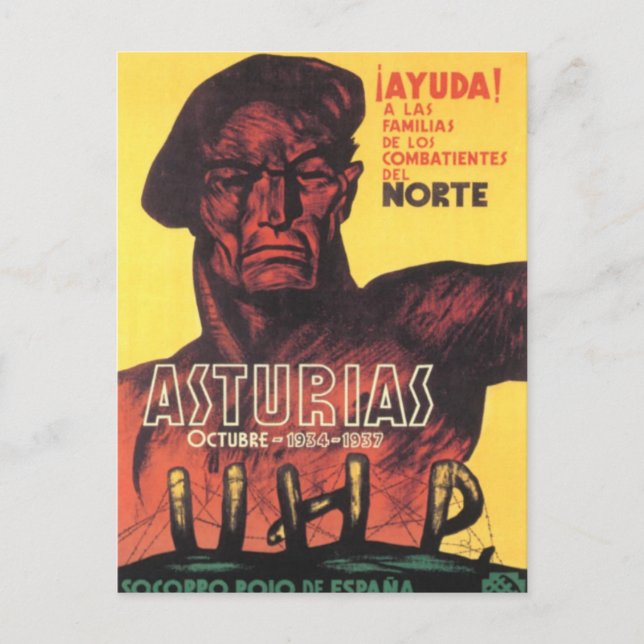 Spanien civil krig soccoro rojo de Espana 1936 Vykort (Framsida)