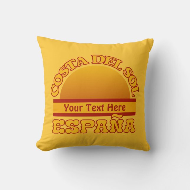 SPANIEN Costa Del Solenoid anpassningsbardekorativ Kudde (Framsida)