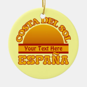 SPANIEN Costa Del Solenoid beställnings- prydnad Julgransprydnad Keramik
