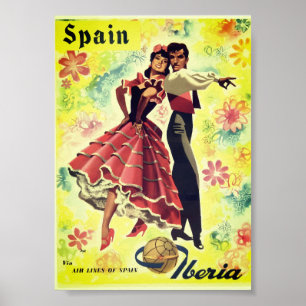 Spanien Dancers Vintage affisch