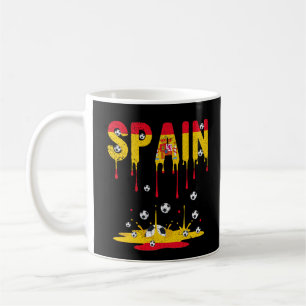 Spanien Droppande Flagga Amerikansk Fotboll Kaffemugg
