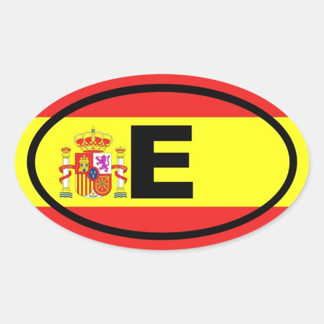 Spanien E European Ovalt Klistermärke (Framsida)