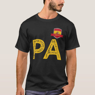 Spanien Espa a Human Flagga Brev P och Spanien Esp T Shirt