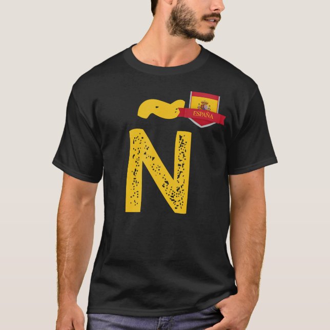 Spanien España Human-Flagga Brev N Spanien España T Shirt (Framsida)