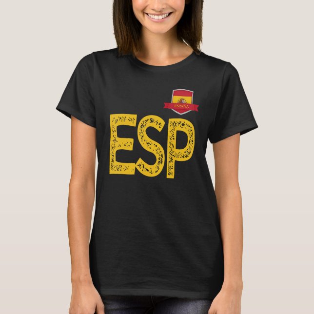 Spanien España Human-Flagga E och S och P Spanien T Shirt (Framsida)