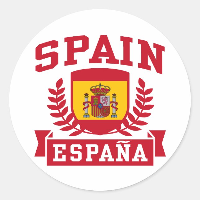 Spanien Espana Runt Klistermärke (Framsida)