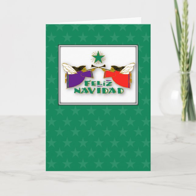 Spanien, Feliz Navidad Änglar Kort (Framsida)