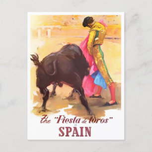 Spanien Fiesta de Toros vintage resor Vykort