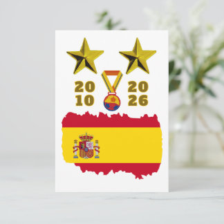 Spanien Final VM 2026 Mästare Supporter  Tack Kort