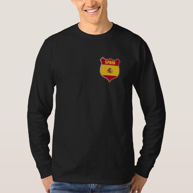 Spanien Fläcklapp För Spanska Människor & Som Älsk T Shirt (Framsida)
