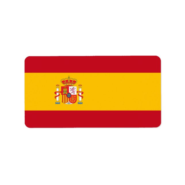 Spanien flagga adressetikett (Framsidan)