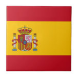Spanien flagga - Bandera de Espana Kakelplatta<br><div class="desc">Flagga Spanien - Bandera de Espana Dess fält representerar Kastilien,  Leon,  Aragonien,  Navarra och Grenada. Hercules-kolumnerna på sidorna av arm-jacka symboliserar Gibraltar och Ceuta. Sedan upptäckten av Amerika har man använt texten "Plus Ultra" på ett rött band som är omslaget av kolumnerna. #spain #spainish #bandera #deEspana</div>