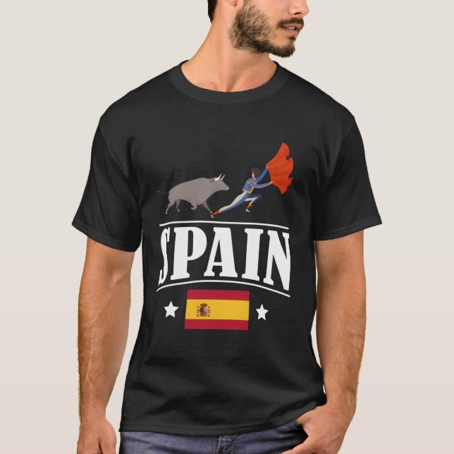 Spanien Flagga Bull Fighting Spain T Shirt (Framsida)