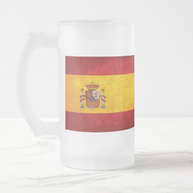 Spanien Flagga, Frostat Ölglas (Vänster)