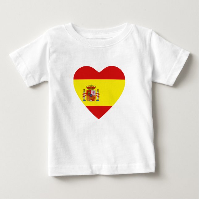 Spanien Flagga Heart T-Shirt (Framsida)