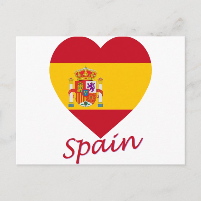 Spanien Flagga Heart Vykort (Framsida)