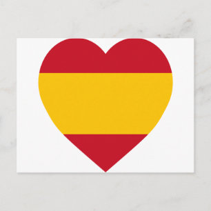 Spanien Flagga Heart Vykort